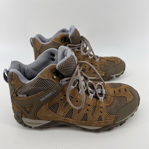 Merrell Women's Accentor Mid Waterproof Hiking Boots Brown Size 9 - Picture 1 of 9
